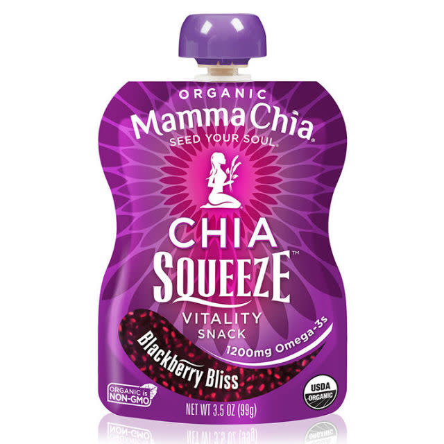 Tastiest Low-Cal Snack: Mamma Chia Blackberry Bliss Chia Squeeze