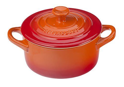 Le Creuset Stoneware Mini Round Cocotte, 8 oz., Flame