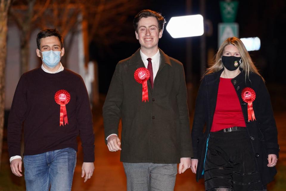 Labour candidate Ben Wood arriving at Shrewsbury Sports Village where the count for the North Shropshire by-election was being held (Jacob King/PA Wire) (PA Wire)