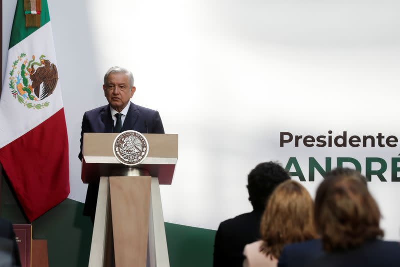 Mexico's President Andres Manuel Lopez Obrador delivers his second state of the union address at National Palace in Mexico City