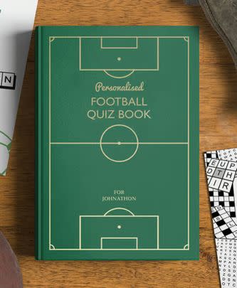 Any kid who's footie mad will love this personalised quiz book