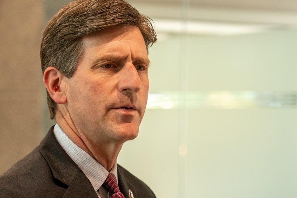 Rep. Greg Stanton attends AZBizCon23 as part of the Biden-Harris Administration Latino Prosperity Tour at the National Bank of Arizona Conference Center in Phoenix on May 4, 2023.