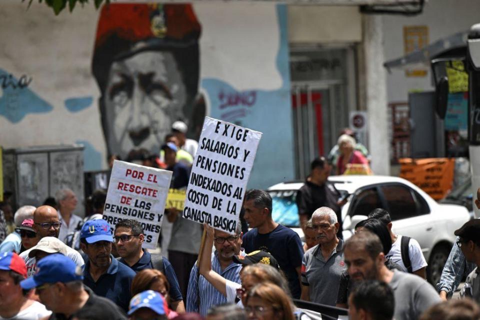 protesta de maestros en Venezuela