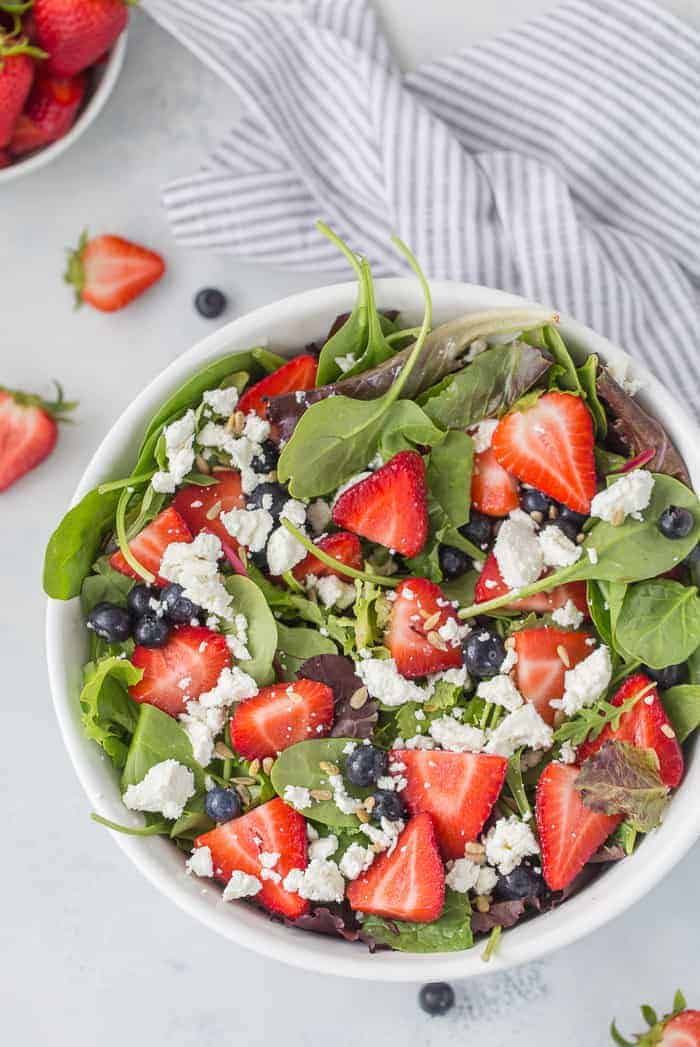 <p>It doesn’t get more patriotic than this red, white, and blue summer salad. It’s sure to stand out on your fourth of July table. </p><p><strong>Get the recipe at <a href="https://aclassictwist.com/mixed-berry-salad-with-goat-cheese/" rel="nofollow noopener" target="_blank" data-ylk="slk:A Classic Twist;elm:context_link;itc:0;sec:content-canvas" class="link ">A Classic Twist</a>. </strong></p><p><a class="link " href="https://go.redirectingat.com?id=74968X1596630&url=https%3A%2F%2Fwww.walmart.com%2Fsearch%2F%3Fquery%3Dpioneer%2Bwoman%2Bsalad%2Bbowls&sref=https%3A%2F%2Fwww.thepioneerwoman.com%2Ffood-cooking%2Fmeals-menus%2Fg36353420%2Ffourth-of-july-side-dishes%2F" rel="nofollow noopener" target="_blank" data-ylk="slk:SHOP SALAD BOWLS;elm:context_link;itc:0;sec:content-canvas">SHOP SALAD BOWLS</a></p>