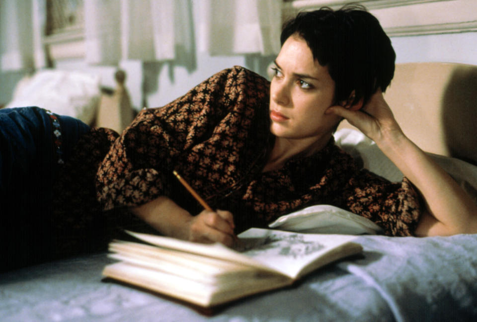 Winona Ryder writing in a journal in "Girl, Interrupted"