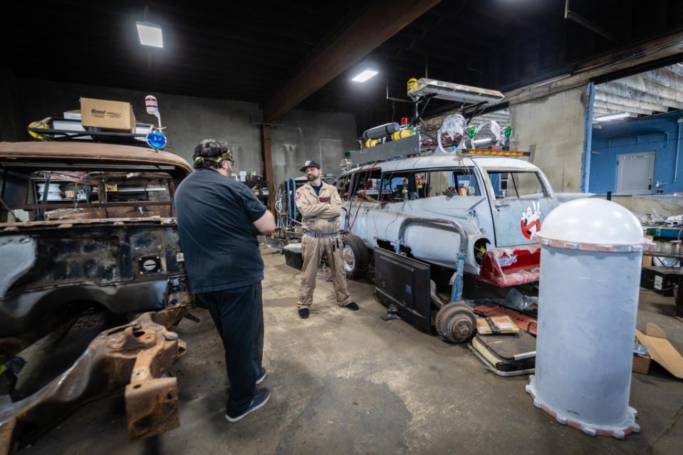 “Ghostbusters” fan Nicky Ferrara built his own Ecto-1 car from the classic 1984 film. Stefan Jeremiah for New York Post