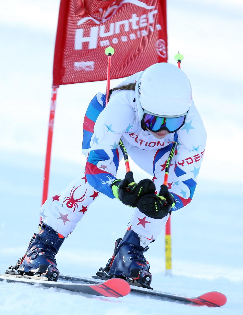 Brewster's Mia Crivelli competes in the Section 1 skiing championships at Hunter Mountain Feb. 14, 2023. 