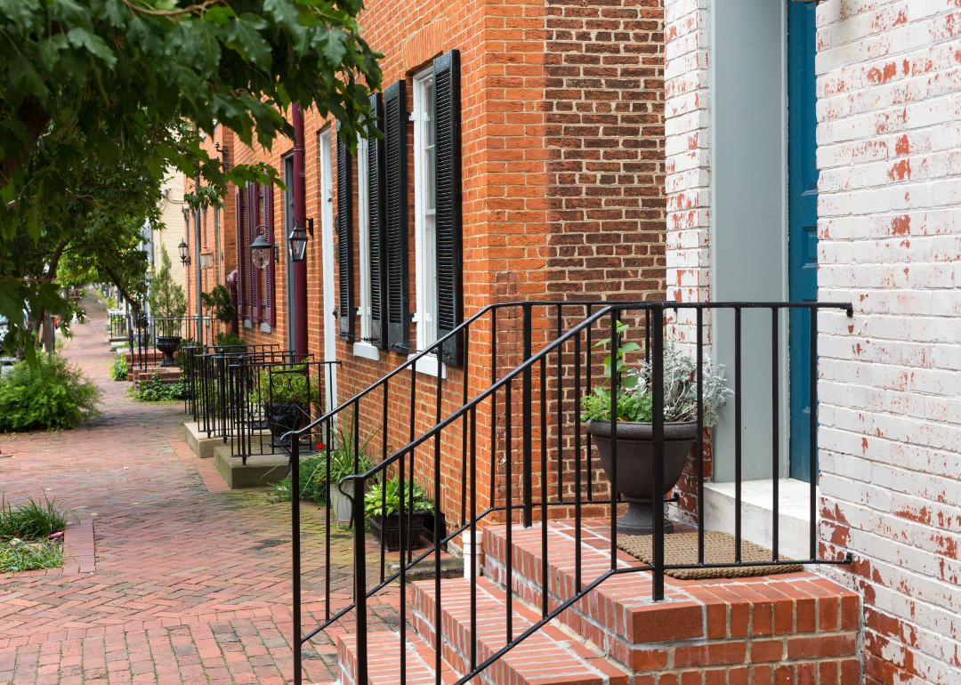 Historic brick row homes.