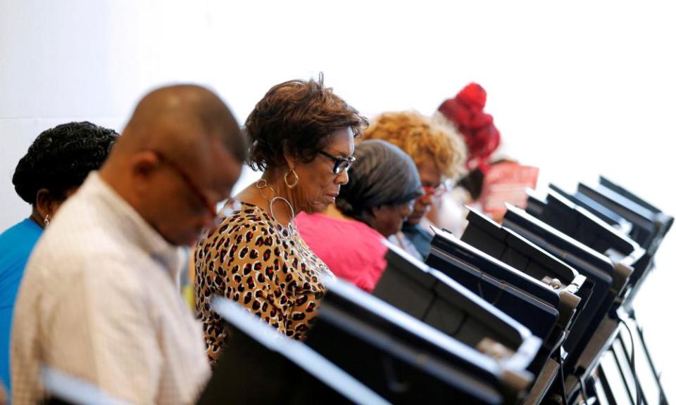 Voters cast their ballots in Charlotte, North Carolina, in 2016. The state’s felon disenfranchisement statute has been used as a tool to prevent African Americans from voting.