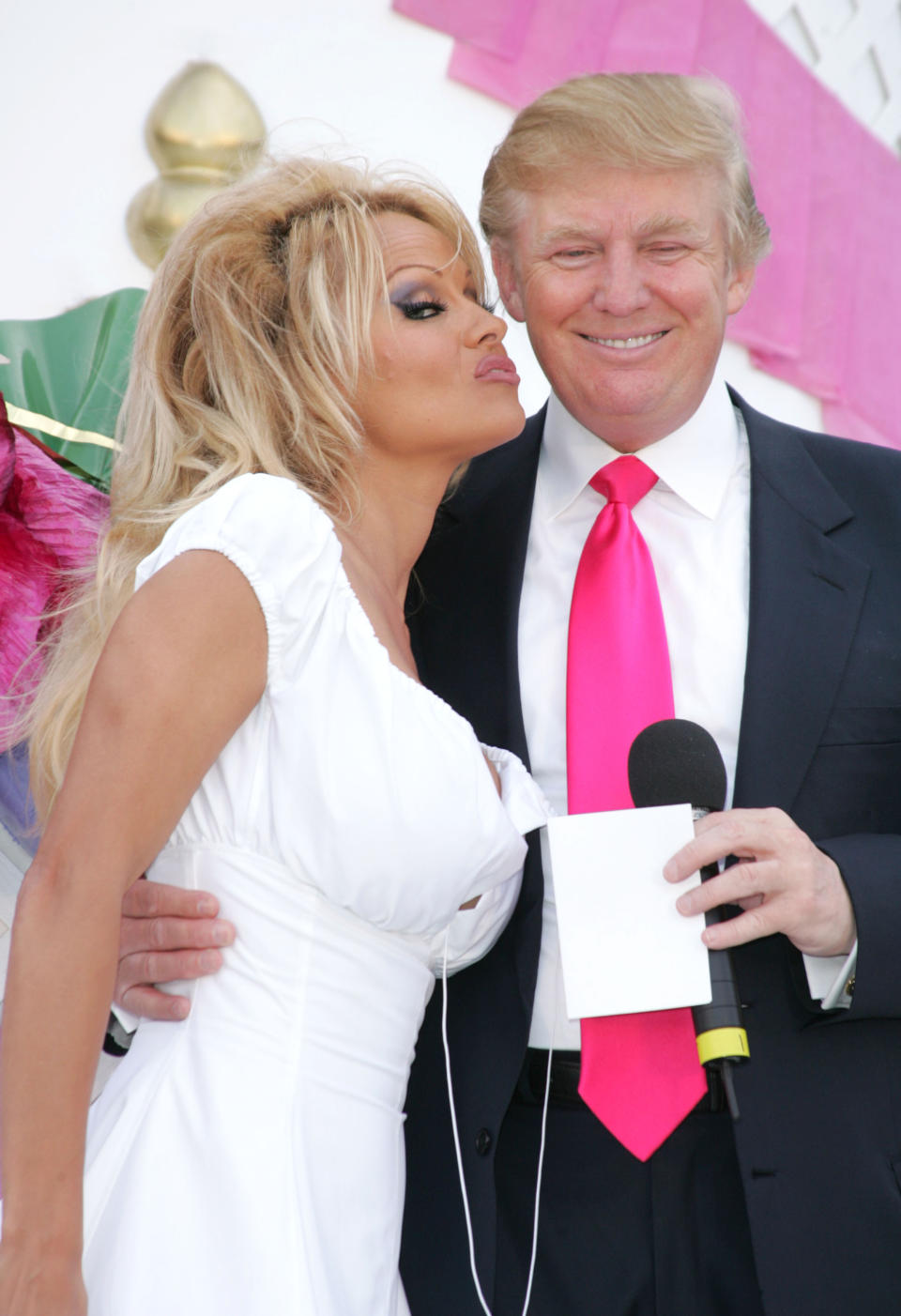 Pamela Anderson and Donald Trump in 2005. (Photo: James Devaney/WireImage)