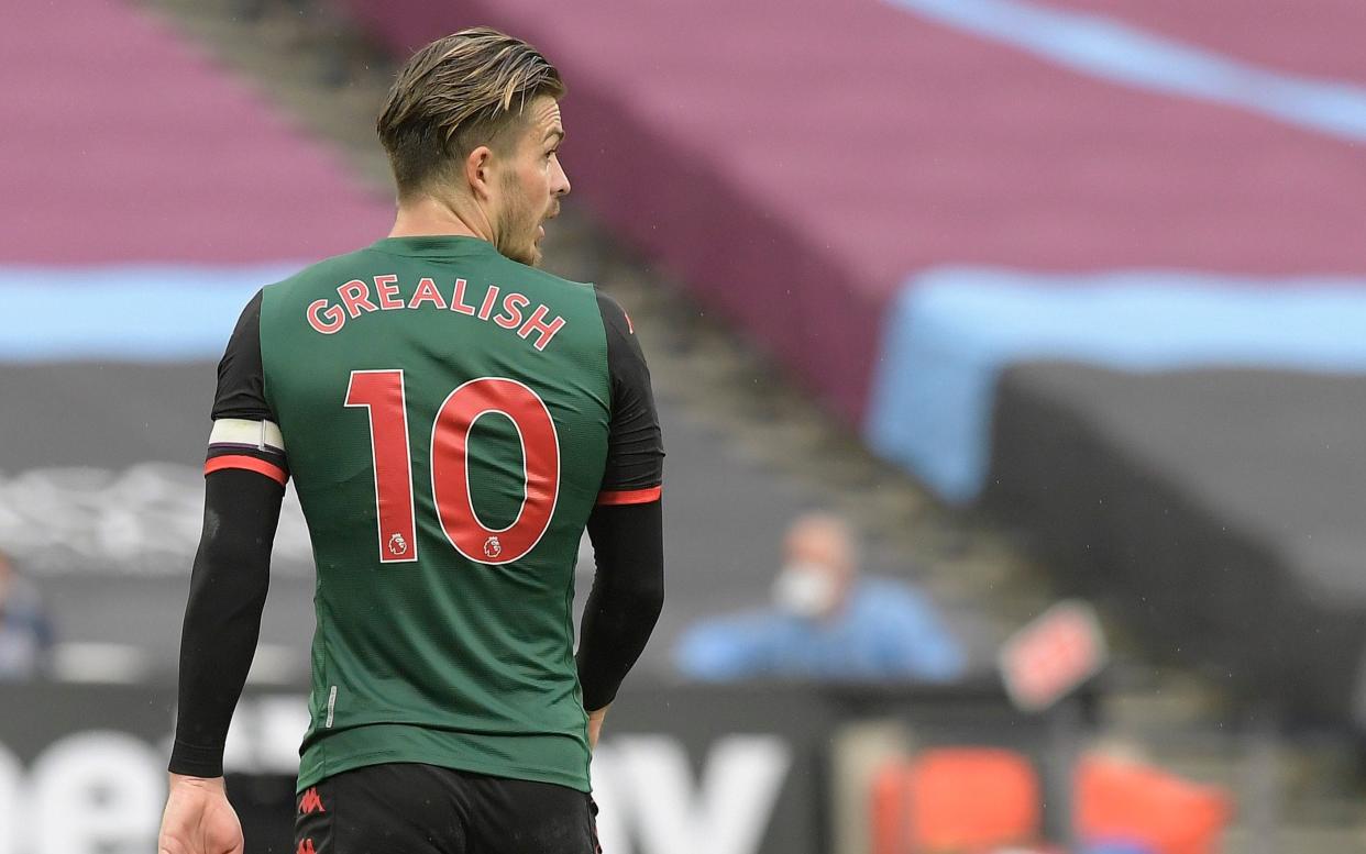 Jack Grealish of Aston Villa in action during the Premier League match between West Ham United and Aston Villa - GETTY IMAGES