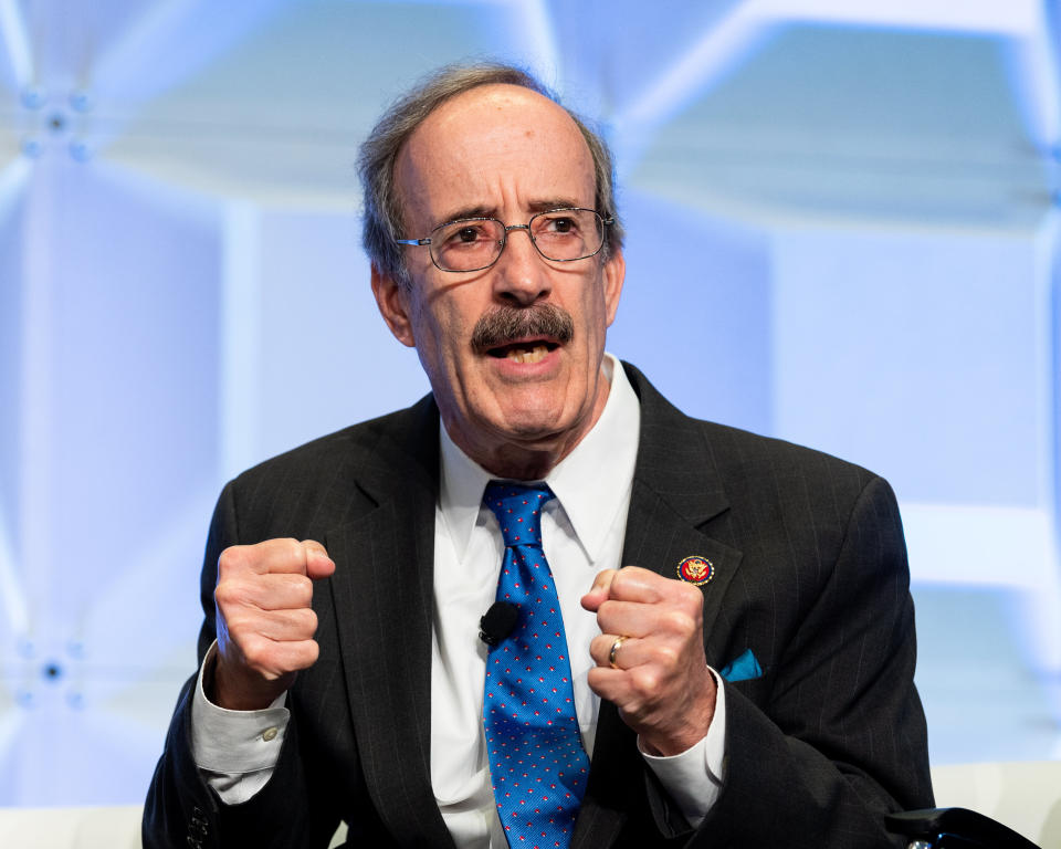 Rep. Eliot Engel (D-N.Y.) speaks at an event in Washington. Progressive challenger Jamaal Bowman has blasted Engel for his absence from the district at the height of the pandemic. (Photo: Michael Brochstein/SOPA Images/Getty Images)