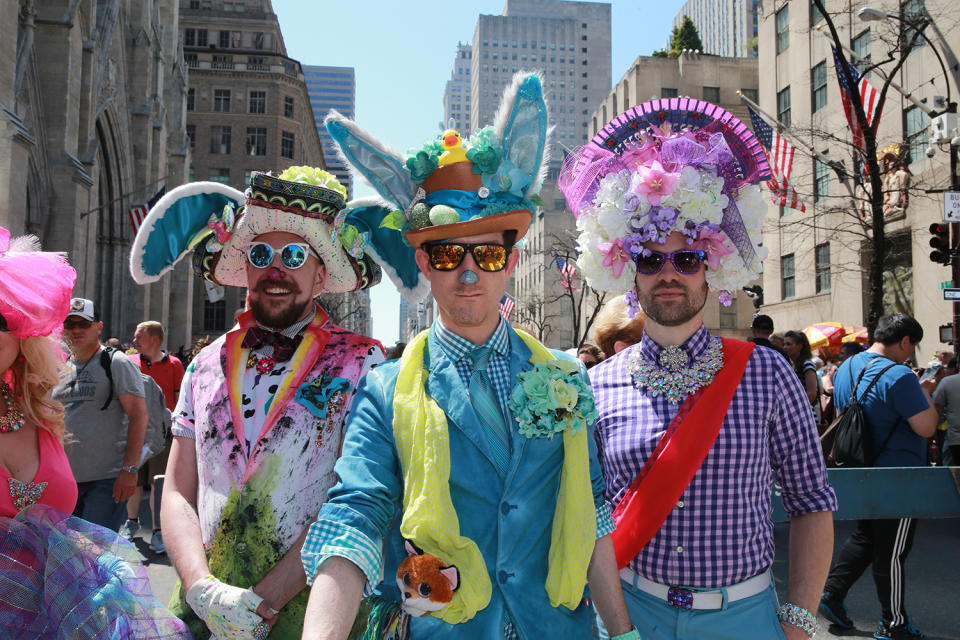 Men dressed up at Easter Parade