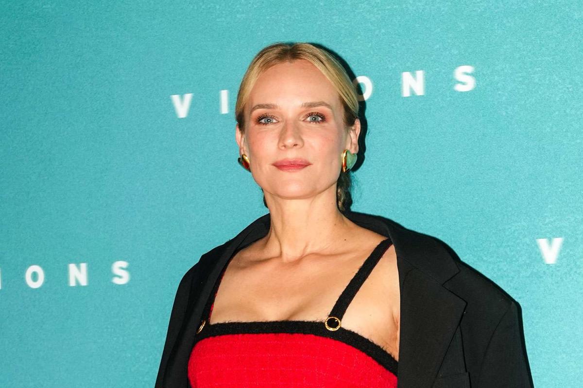 Diane Kruger Attends 'Visions' Paris Premiere in Cherry Red Two-Piece ...