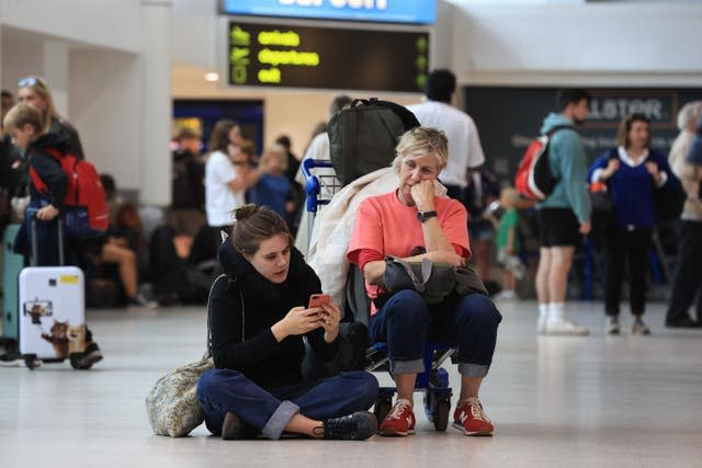 Passengers affected by an air traffic control failure