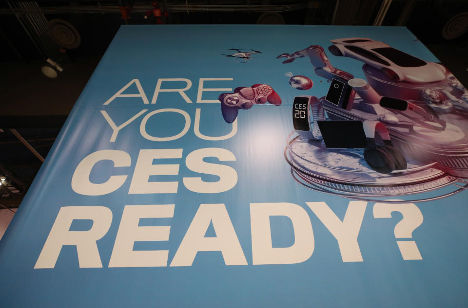 LAS VEGAS, NEVADA - JANUARY 05: A CES sign is displayed during exhibitor setups for CES 2020 at the Las Vegas Convention Center on January 5, 2020 in Las Vegas, Nevada. CES, the world's largest annual consumer technology trade show, runs from January 7-10 and features about 4,500 exhibitors showing off their latest products and services to more than 170,000 attendees. (Photo by Mario Tama/Getty Images)