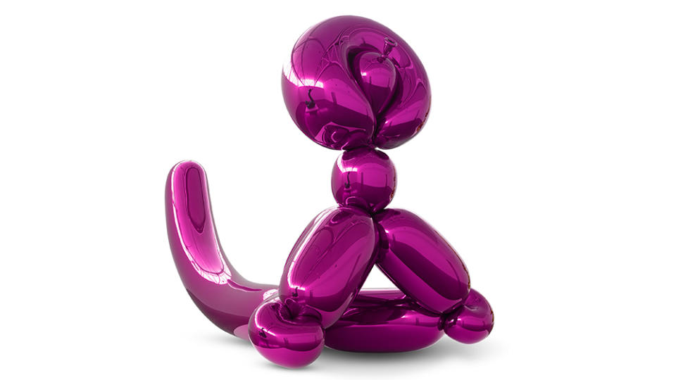 The Jeff Koons Balloon Monkey (Magenta) sculpture being offered at Christie’s 20th/21st Century: London Evening Sale. - Credit: Christie's Images LTD. 2022