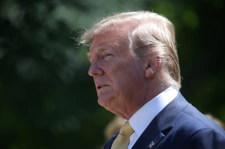 U.S. President Trump hosts event about health coverage options for small businesses and workers during an event in the Rose Garden of the White House in Washington