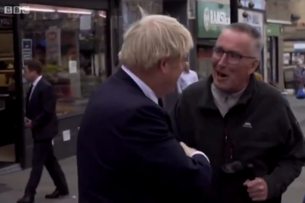 The man politely told Mr Johnson: please leave my town: BBC