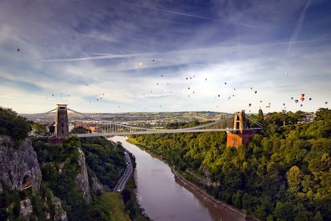 The finish line: Clifton Suspension Bridge - Credit: GETTY