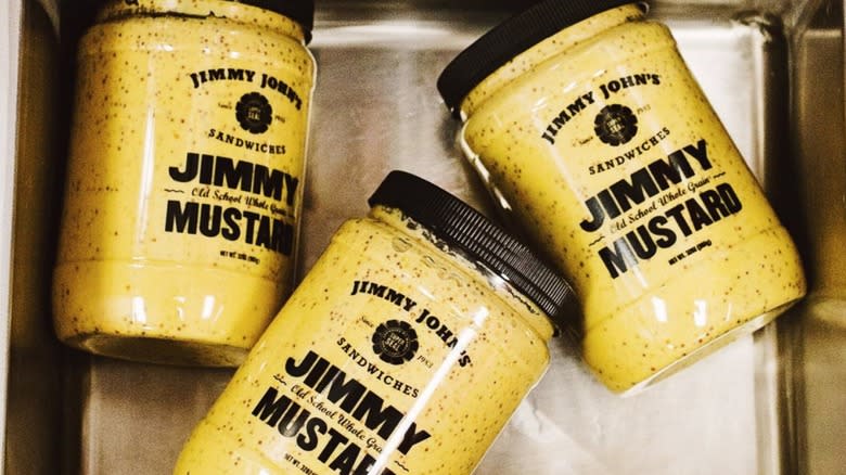 jars of Jimmy John's mustard