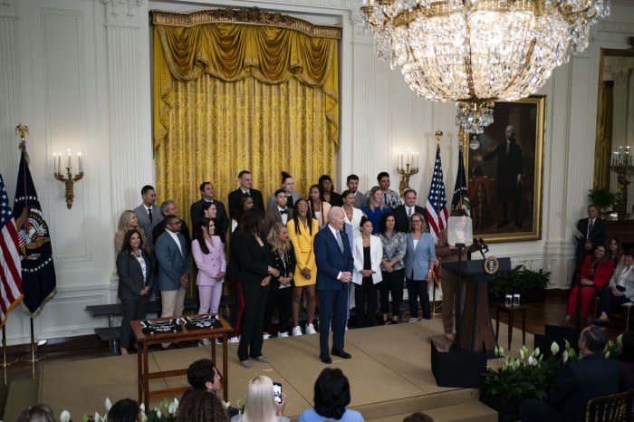 Las Vegas Aces celebrate championship at White House