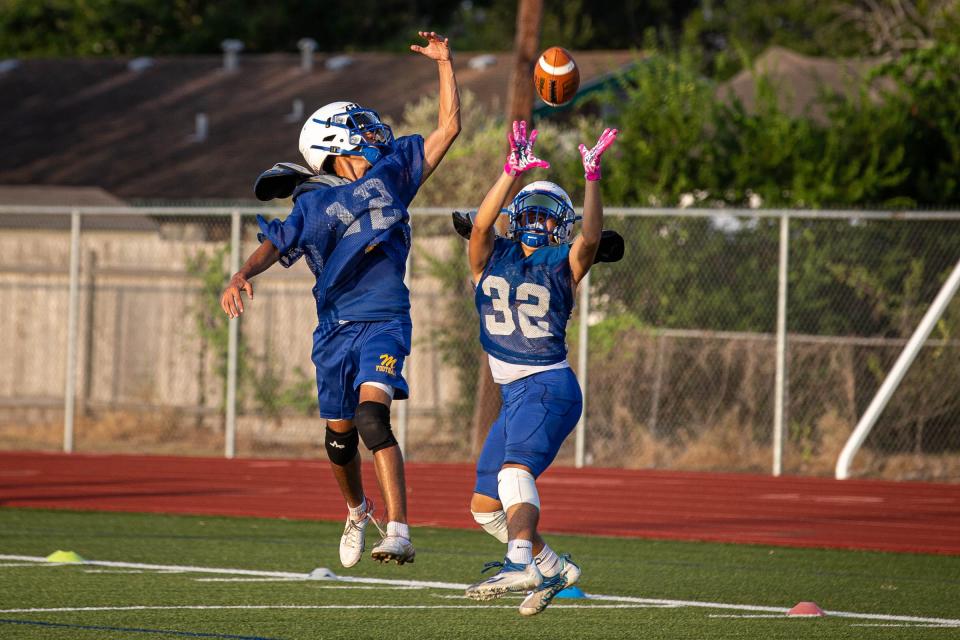 Moody's football team practices on Thursday, Aug. 4, 2022 at the high school.