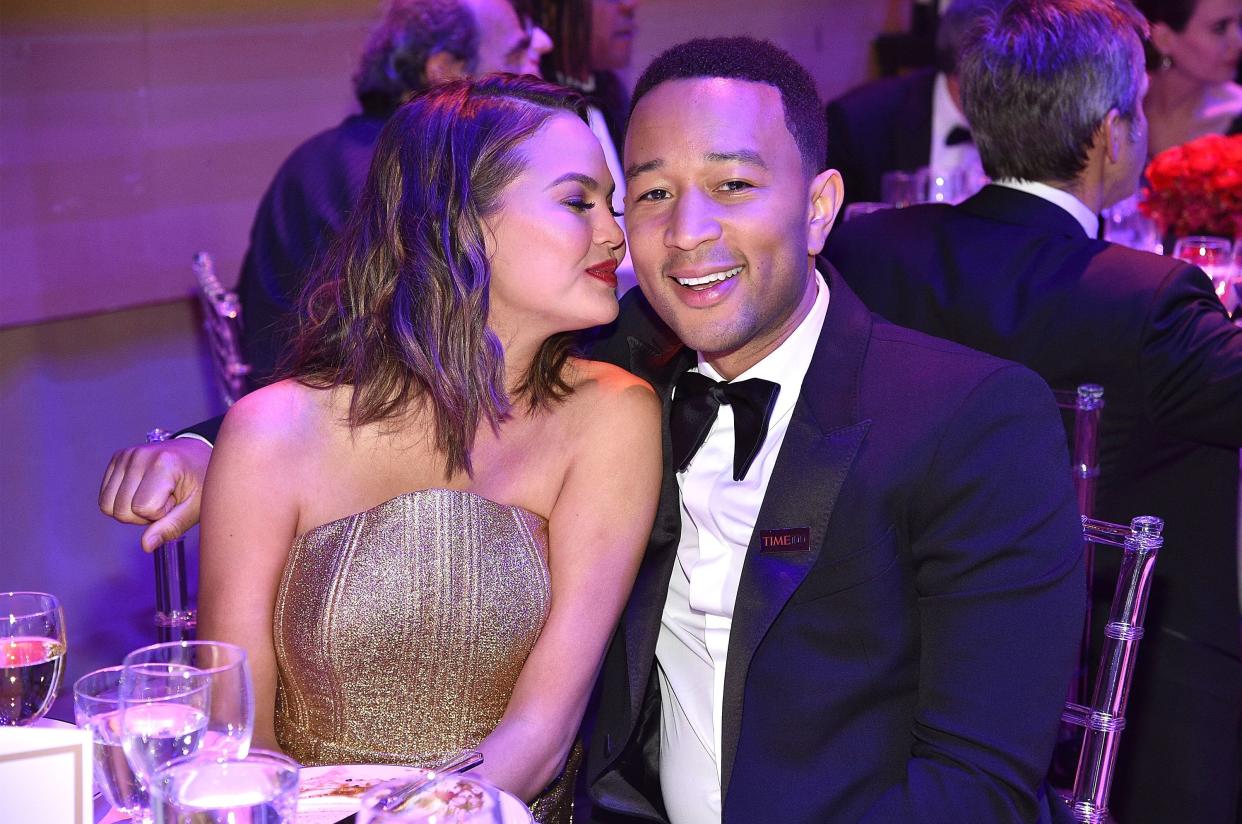 John Legend with his wife Chrissy Teigen at the Time 100 Gala on April 25, 2017.&nbsp; (Photo: Kevin Mazur via Getty Images)