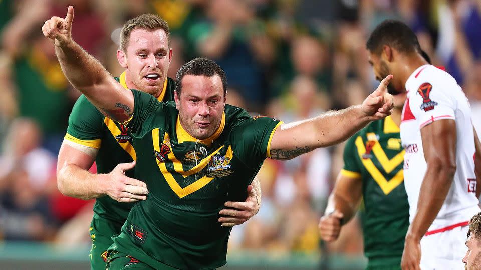 Cordner celebrates his first half try. Pic: Getty