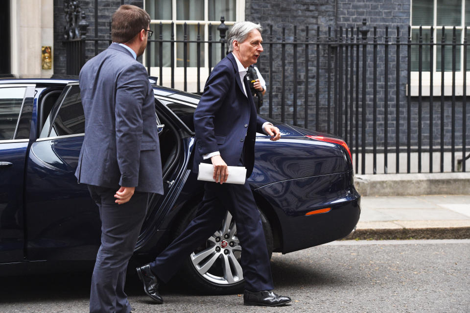 Chancellor Philip Hammond arrives for a cabinet meeting at 10 Downing Street, London.