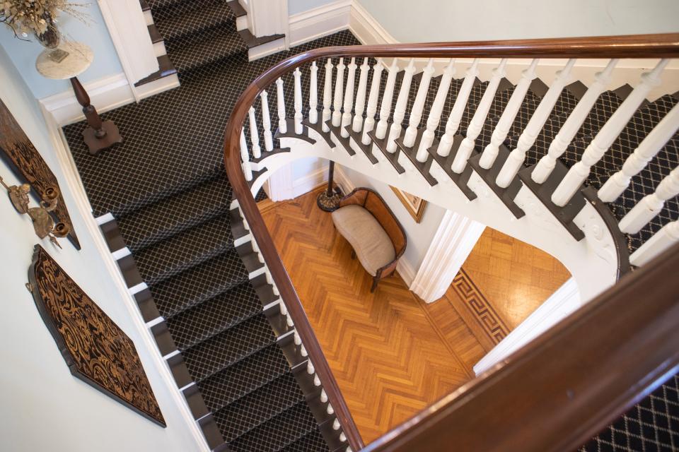 A look down the stairwell from the third floor of the Pepin Mansion in New Albany, Indiana. April 25, 2022