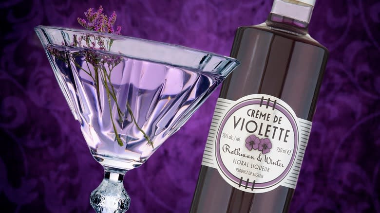 creme de violette and cocktail