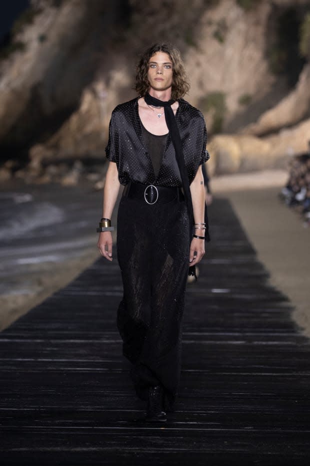 <p>A look from the Saint Laurent Men's Spring 2020 collection. Photo: Courtesy of Saint Laurent</p>