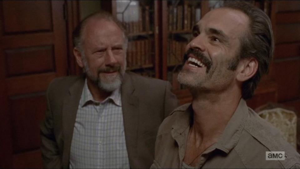 Xander Berkeley as Gregory and Steven Ogg as Simon in <em>The Walking Dead.</em> (Photo: AMC)