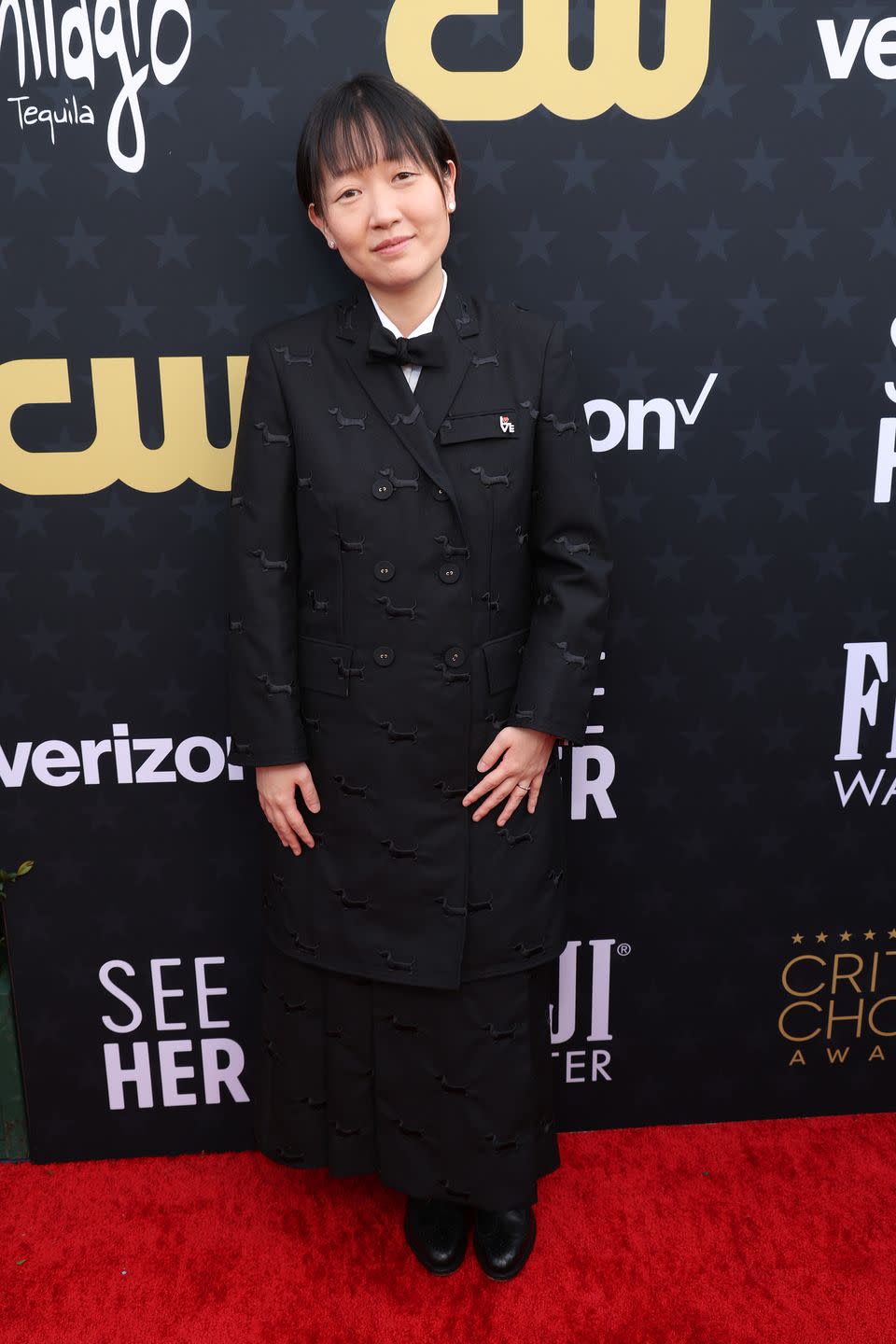 santa monica, california january 14 celine song attends the 29th annual critics choice awards at barker hangar on january 14, 2024 in santa monica, california photo by kevin mazurgetty images for critics choice association