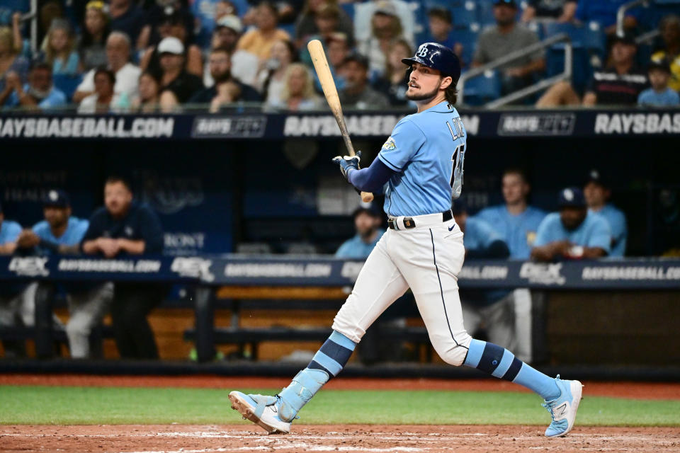 坦帕灣光芒Josh Lowe。（Photo by Julio Aguilar/Getty Images）