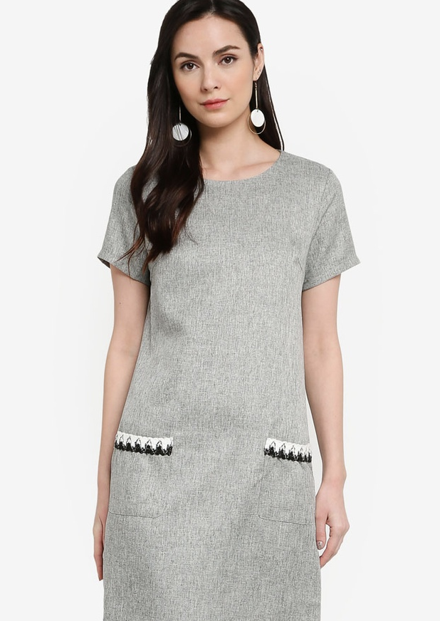 Zalora Trim Detail Shift Dress. PHOTO: Zalora