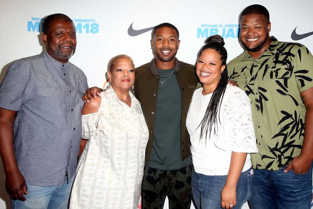 <p>MediaPunch/Shutterstock</p> Michael A. Jordan, Donna Jordan, Michael B. Jordan, Khalid Jordan, and Jamila Jordan at the Lupus LA's 2nd Annual MBJAM18 on July 28, 2018 in Los Angeles, California.