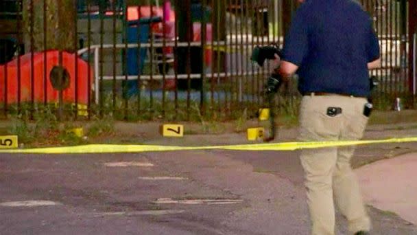 PHOTO: Authorities investigate the scene of a shooting at the Coney Island Boardwalk in New York, Aug. 28, 2022. (WABC)