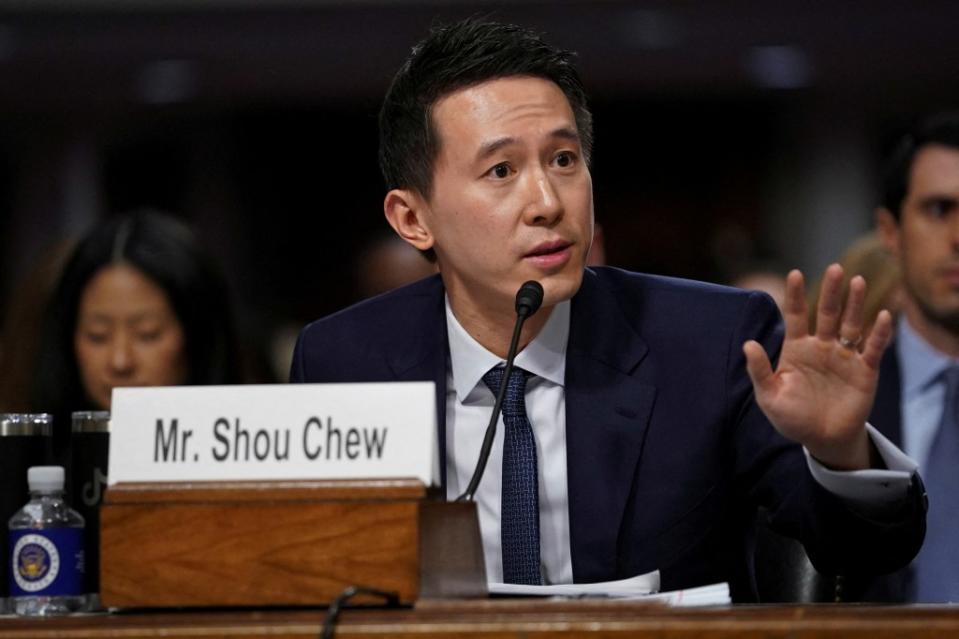 TikTok CEO Shou Zi Chew called the potential ban on the popular social media app “unconstitutional.” REUTERS