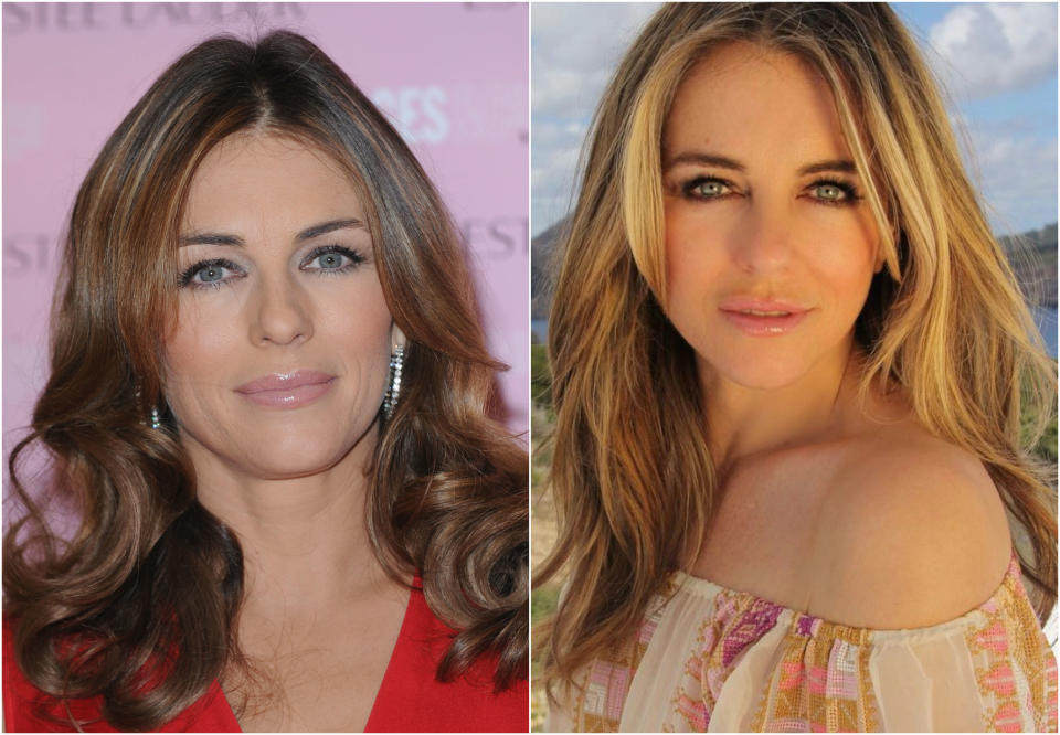 <p>Mucho más sonado es el caso de la actriz Elizabeth Hurley, ya que parece estar viviendo una segunda juventud a sus 53 años. Sí, en la imagen de la izquierda tenía 43. (Foto: Gtres / Instagram / <a rel="nofollow noopener" href="https://www.instagram.com/p/BheTQUpAuDI/?taken-by=elizabethhurley1" target="_blank" data-ylk="slk:@elizabethhurley1;elm:context_link;itc:0;sec:content-canvas" class="link ">@elizabethhurley1</a>). </p>