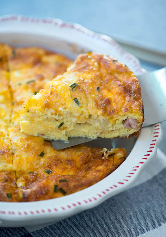 <p>From Valerie's Kitchen</p><p>Skipping the crust makes this egg dish easier and lighter.</p><p><strong>Get the recipe: <a href="https://www.fromvalerieskitchen.com/ham-and-cheese-crustless-quiche/" rel="nofollow noopener" target="_blank" data-ylk="slk:Ham and Cheese Crustless Quiche;elm:context_link;itc:0;sec:content-canvas" class="link ">Ham and Cheese Crustless Quiche</a></strong></p><p><strong>Related: <a href="https://parade.com/1027329/kristamarshall/easy-instant-pot-breakfast-recipes/" rel="nofollow noopener" target="_blank" data-ylk="slk:30 Instant Pot Brunch Recipes;elm:context_link;itc:0;sec:content-canvas" class="link ">30 Instant Pot Brunch Recipes</a></strong></p>