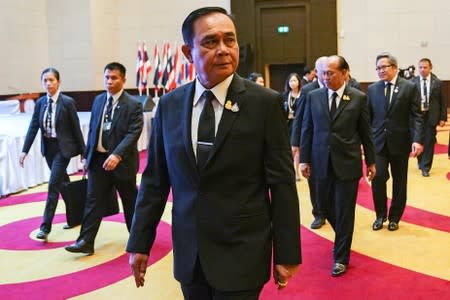 Thailand's Prime Minister Prayuth Chan-ocha attends the 2019 National Anti-Trafficking in Persons Day at a Convention Center in Bangkok