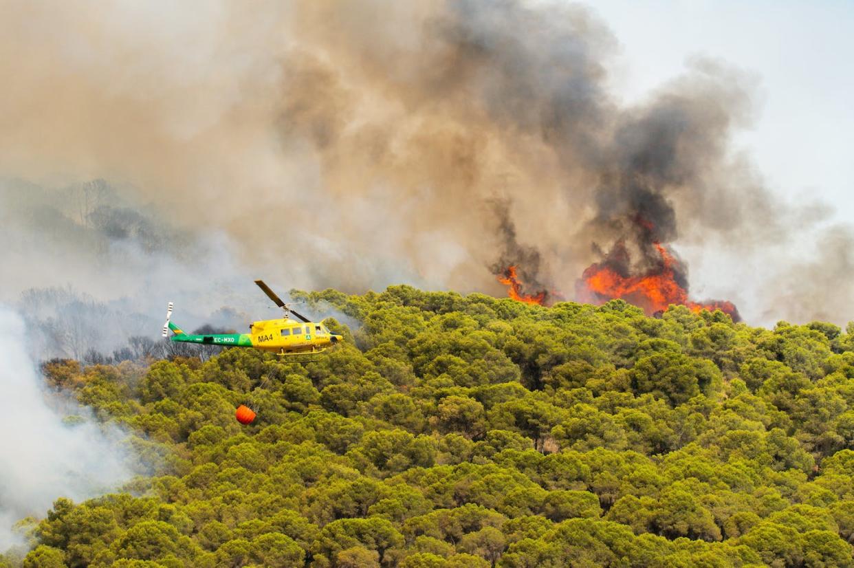 Incendio en las inmediaciones de Mijas y Alhaurin el Grande (Málaga, España) en julio de 2022. <a href="https://www.shutterstock.com/es/image-photo/mijas-16-de-julio-2022-forest-2216348657" rel="nofollow noopener" target="_blank" data-ylk="slk:Francisco Alfonseca / Shutterstock;elm:context_link;itc:0;sec:content-canvas" class="link ">Francisco Alfonseca / Shutterstock</a>