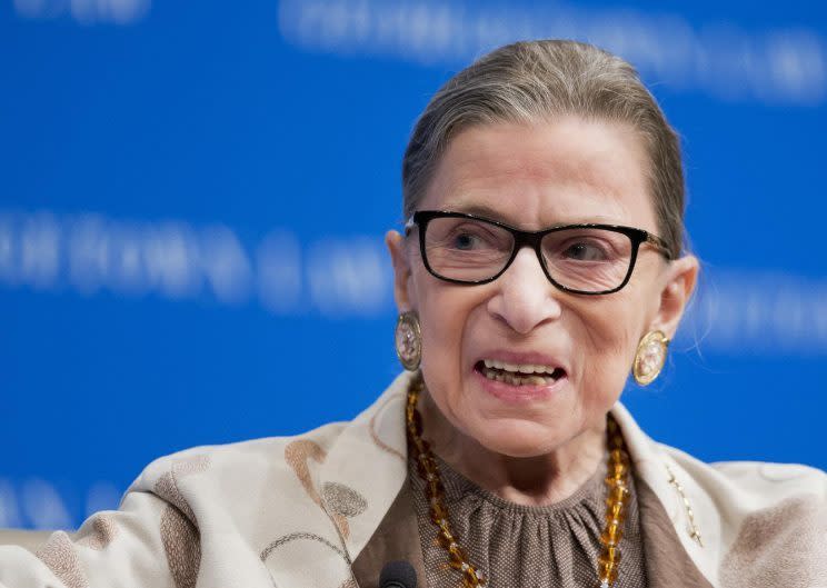 Supreme Court Justice Ruth Bader Ginsburg speaking at Georgetown University Law Center in 2015. (Photo: Manuel Balce Ceneta/AP)