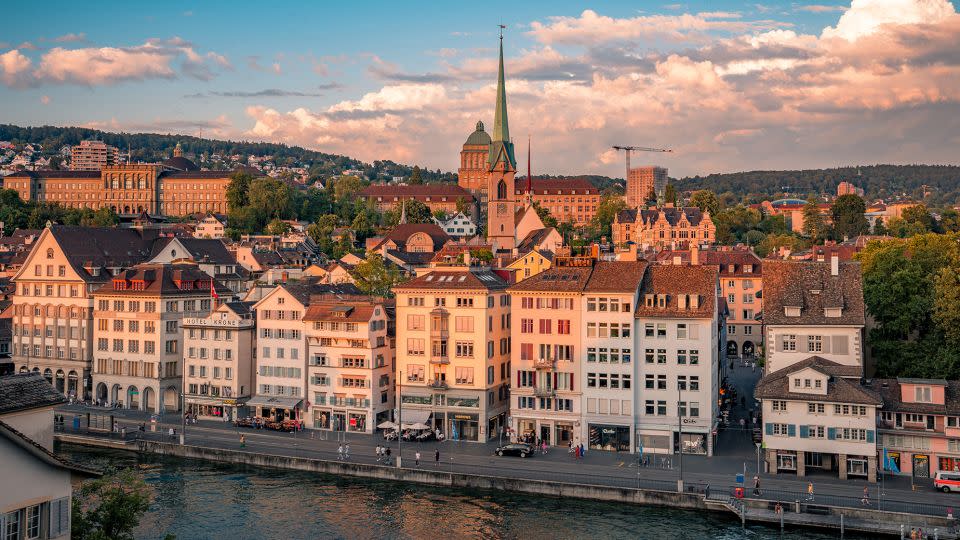 Zurich, Switzerland (pictured) tied with Singapore as the world's most expensive city on the Worldwide Cost of Living Index from the Economist Intelligence Unit. - Pol Albarrán/Moment RF/Getty Images