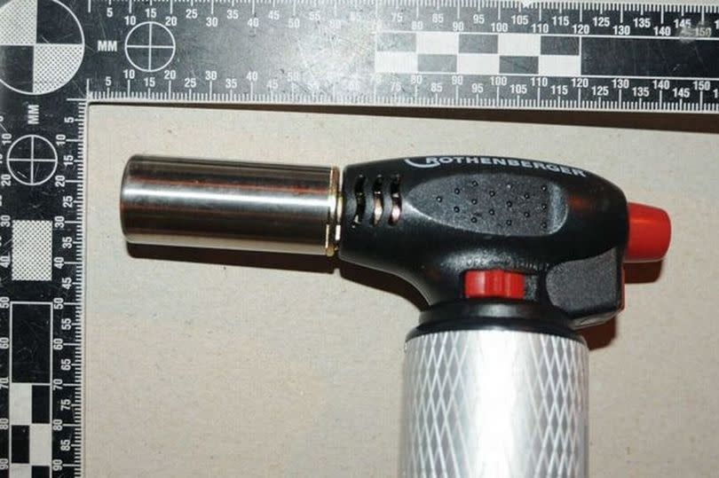 A blow torch found by police -Credit:MEN Media