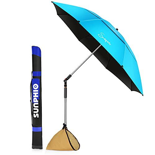 12) Sunphio Large Windproof Beach Umbrella