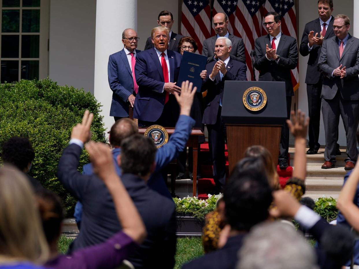 Trump Rose Garden White House press corps