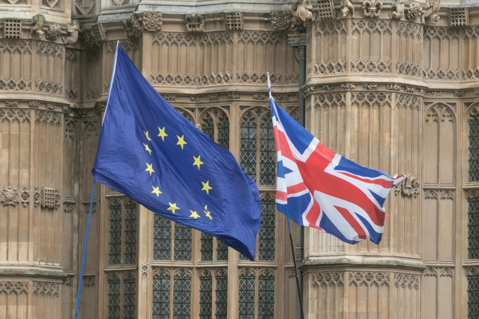 Flags of Europe and United Kingdom